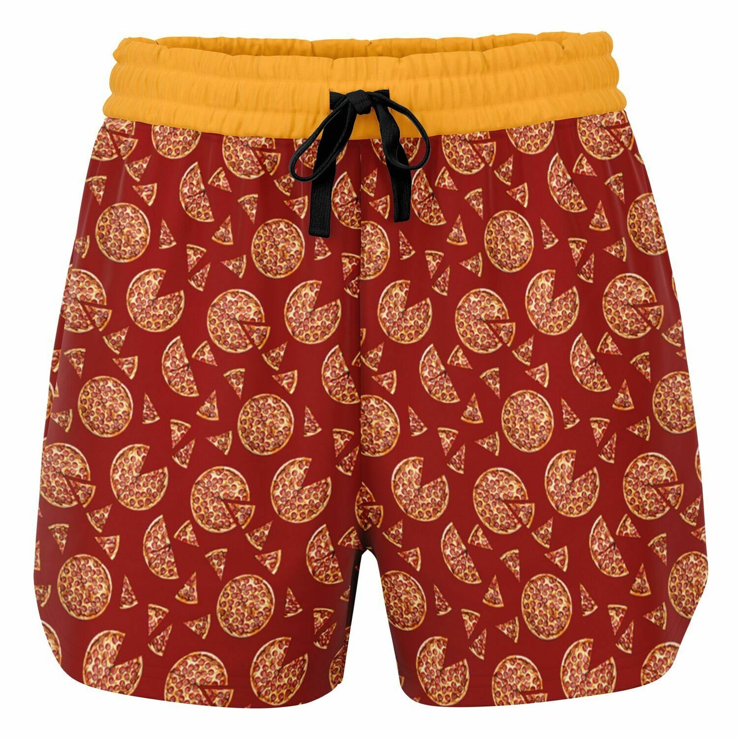 Game Set Snack - Pizza Red Remix - Women's Loose Athletic Shorts