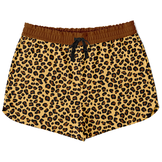 Wild Things - Leopard - Women's Loose Athletic Shorts