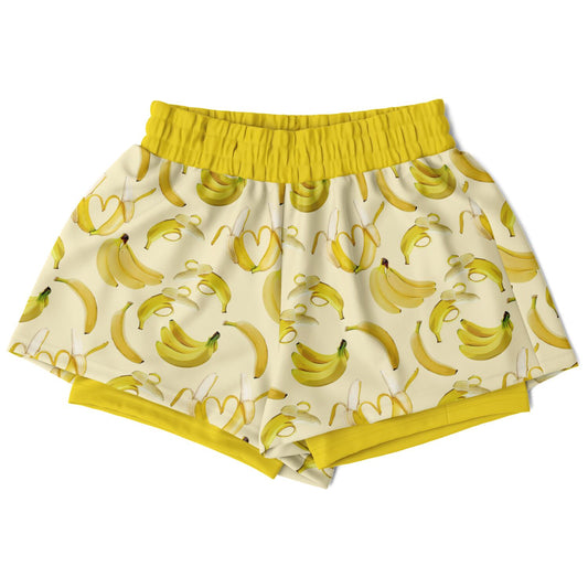 Game Set Snack - Bananas - Women's 2-in-1 Shorts