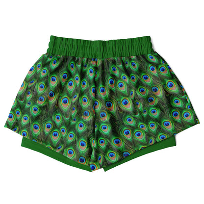 Wild Things - Peacock - Women's 2-in-1 Shorts