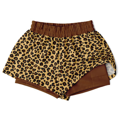 Wild Things - Leopard - Women's 2-in-1 Shorts