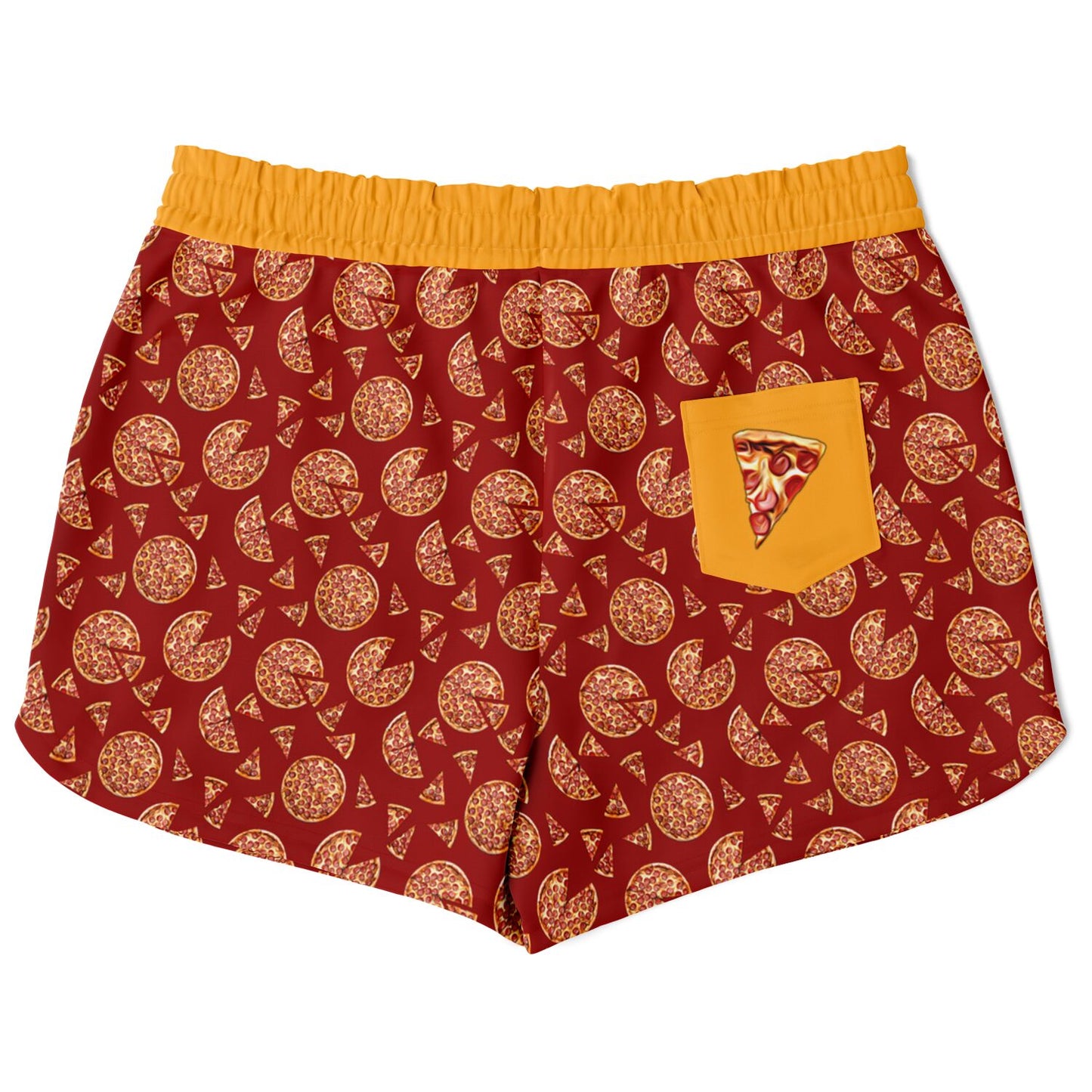 Game Set Snack - Pizza Red Remix - Women's Loose Athletic Shorts