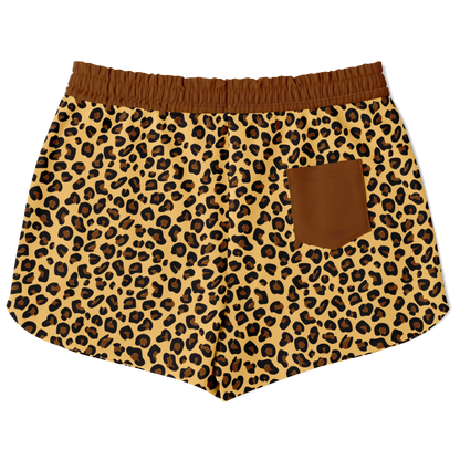 Wild Things - Leopard - Women's Loose Athletic Shorts