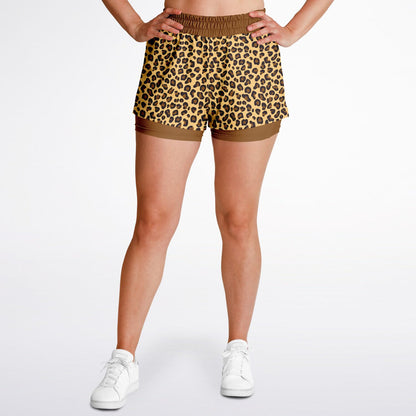 Wild Things - Leopard - Women's 2-in-1 Shorts