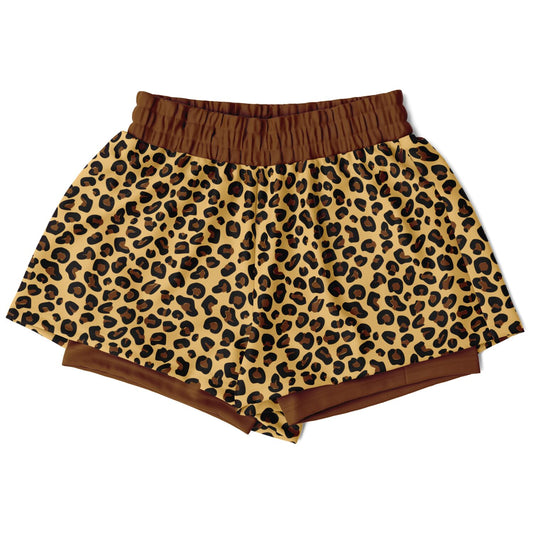 Wild Things - Leopard - Women's 2-in-1 Shorts