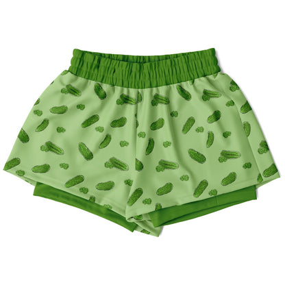 Game Set Snack - Pickles - Women's 2-in-1 Shorts