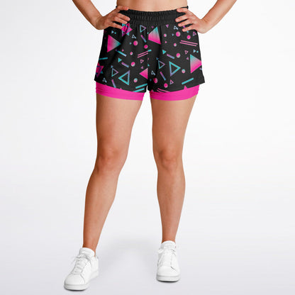 Neon Nights - Women's 2-in-1 Shorts