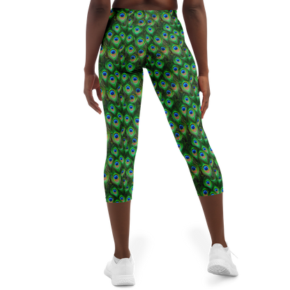 Wild Things - Peacock - Women's Capri Leggings