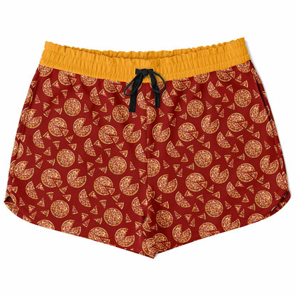 Game Set Snack - Pizza Red Remix - Women's Loose Athletic Shorts