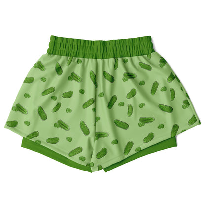 Game Set Snack - Pickles - Women's 2-in-1 Shorts