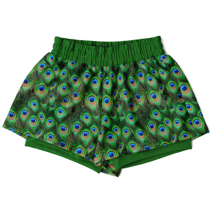 Wild Things - Peacock - Women's 2-in-1 Shorts