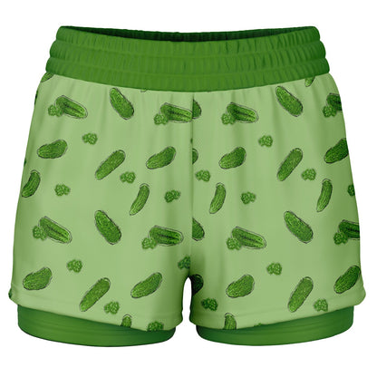 Game Set Snack - Pickles - Women's 2-in-1 Shorts