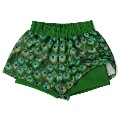 Wild Things - Peacock - Women's 2-in-1 Shorts