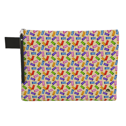 Carry-all bag for travel, laptop, books, or tablets, with a colorful gummybear design.