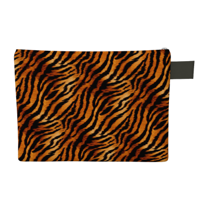 Carry-all bag great for laptops, tablets, books, travel, etc with a tiger print design.