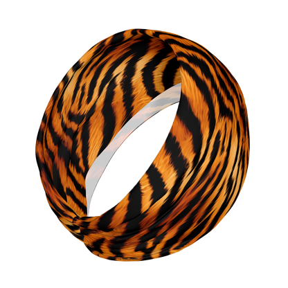 Headband or neckgaiter with a tiger print. Great for running, hiking, or working out. 