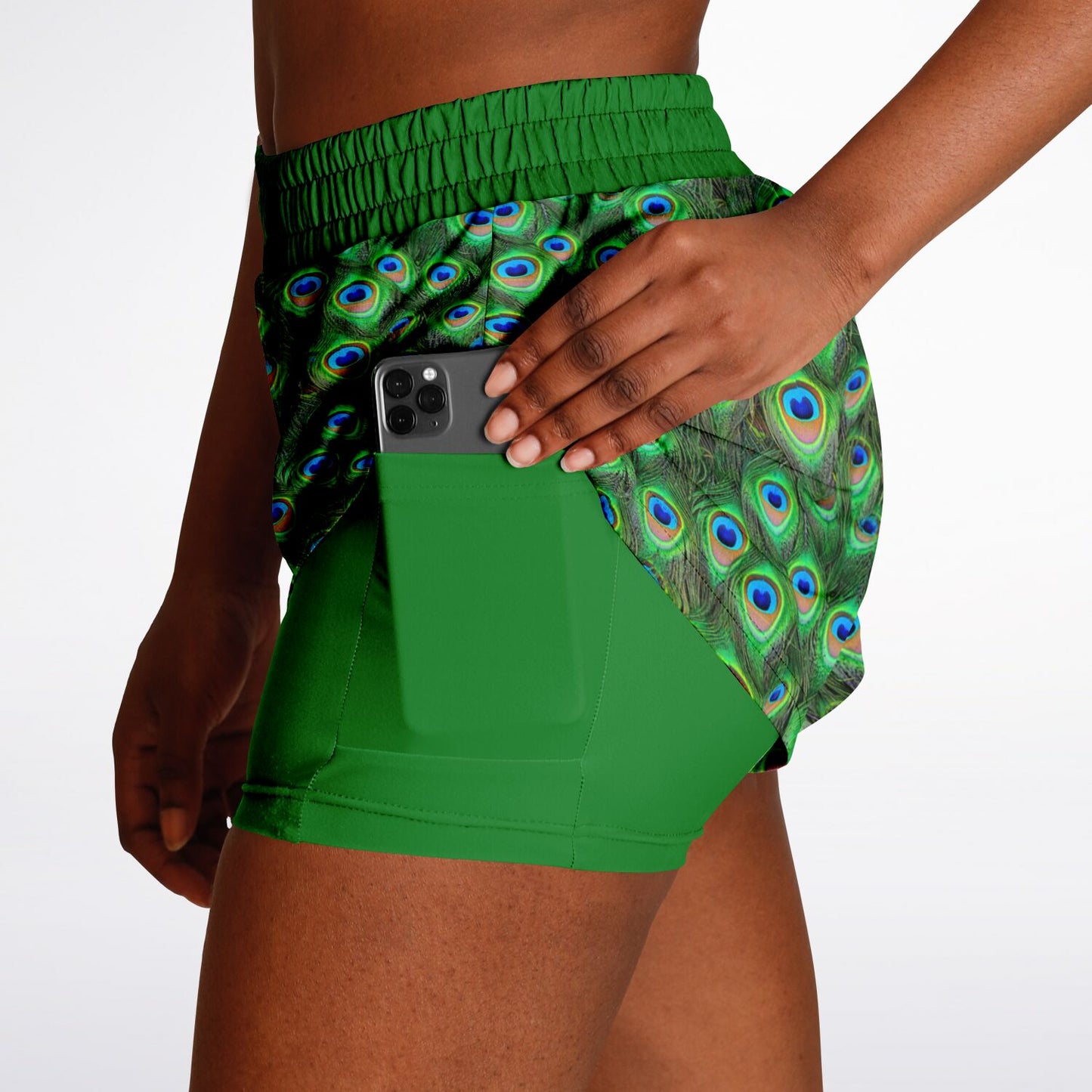 Wild Things - Peacock - Women's 2-in-1 Shorts