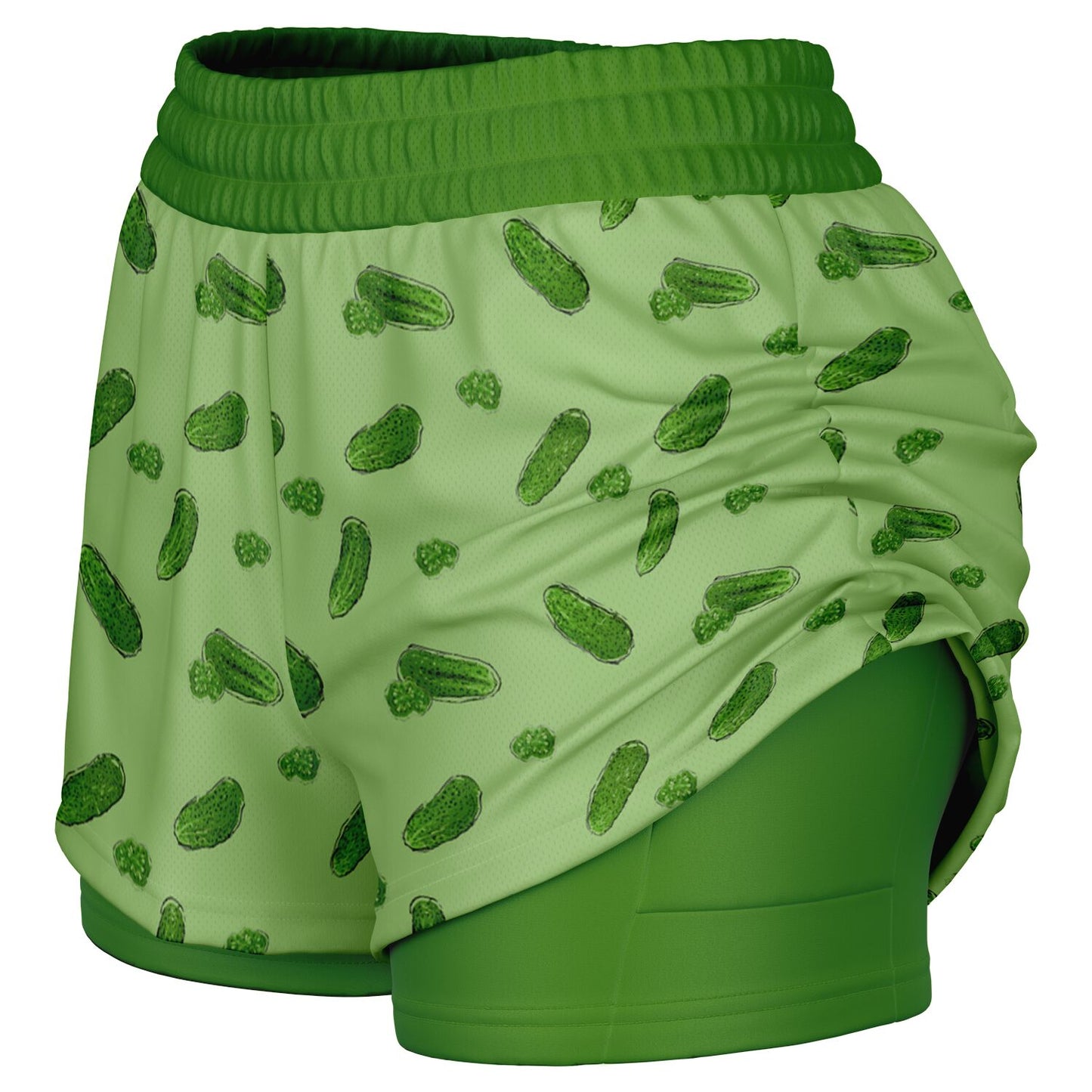 Game Set Snack - Pickles - Women's 2-in-1 Shorts