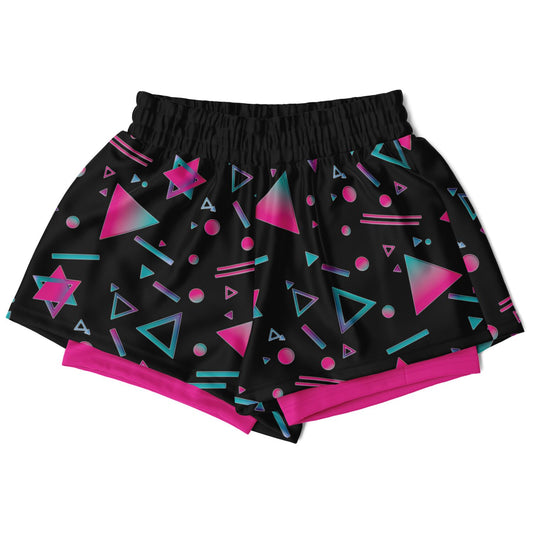 Neon Nights - Women's 2-in-1 Shorts