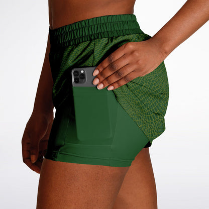 Wild Things - Crocodile - Women's 2-in-1 Shorts