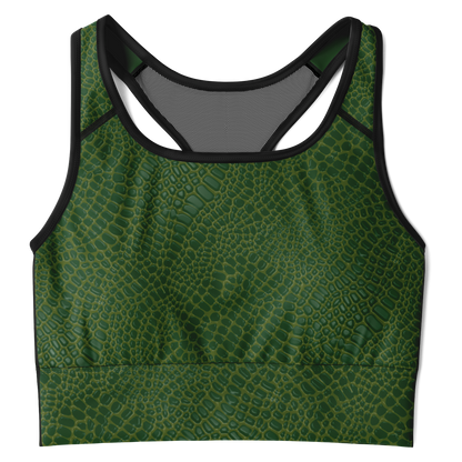 Wild Things - Crocodile - Women's Mesh Padded Sports Bra