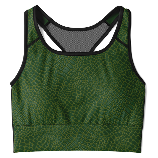 Wild Things - Crocodile - Women's Mesh Padded Sports Bra