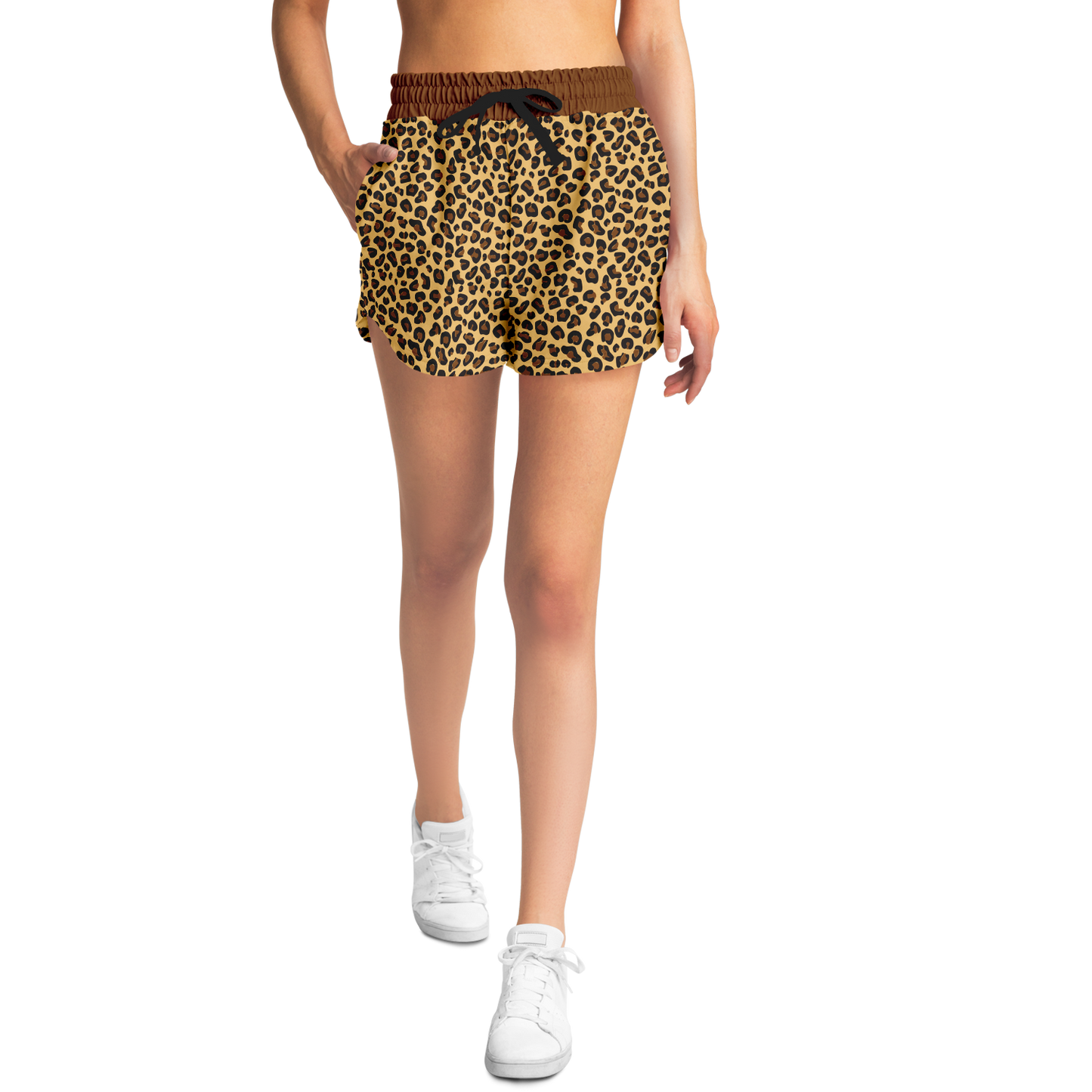 Wild Things - Leopard - Women's Loose Athletic Shorts