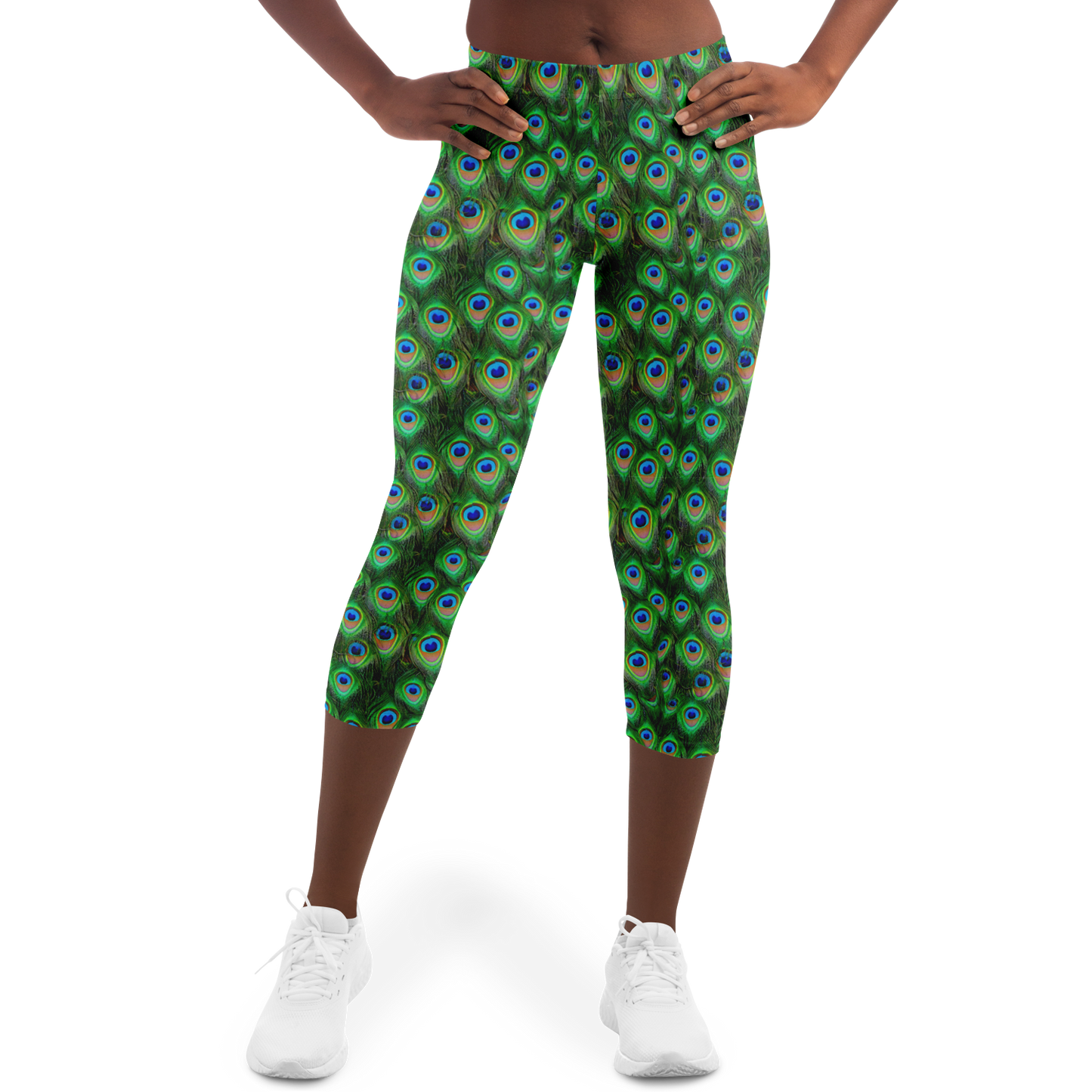 Wild Things - Peacock - Women's Capri Leggings